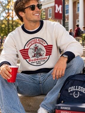 Anheuser-Busch Budweiser Logo Crewneck Sweater